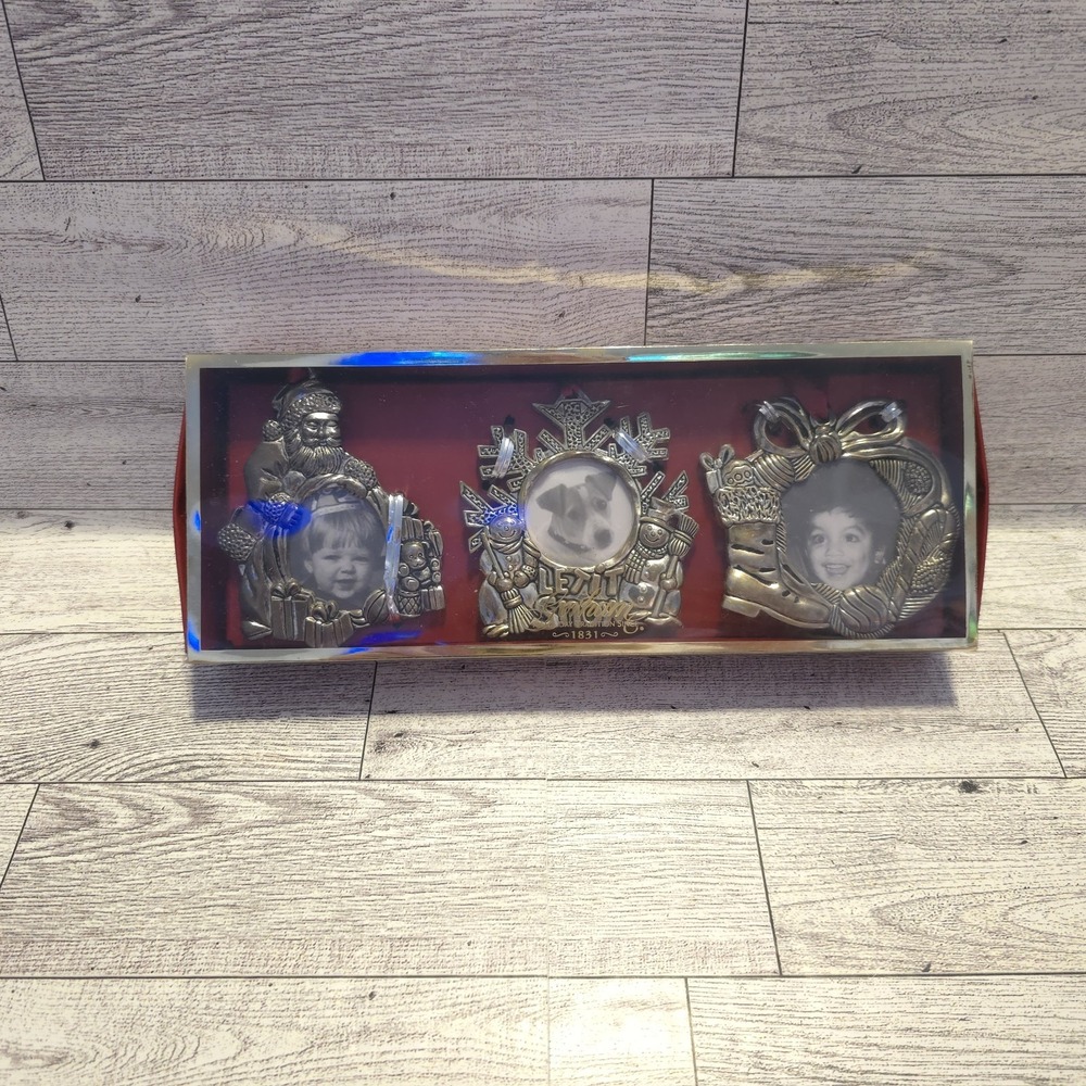 Gorham Vintage Silverplated Picture Frame Ornaments Set of 3 NIB - Picture 1 of 7
